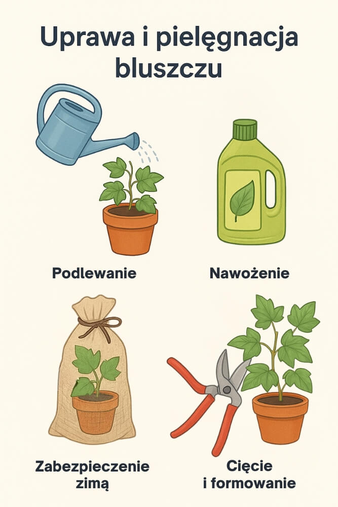 infografika - uprawa i pielęgnacja bluszczu