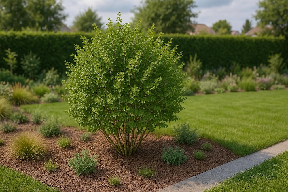 brzoza w ogrodzie - niska odmiana krzewiasta brzoza w ogrodzie - forma krzewiasta niskorosnąca