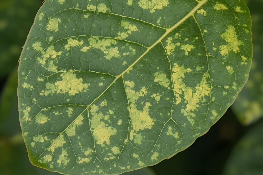 choroby rododendronów na przykładzie wirusa mozaiki liści wirus mozaiki liści - choroby rododendronów