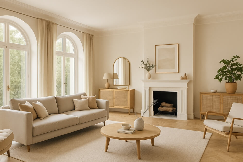 przestronny piękny salon