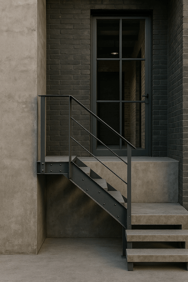 schody metalowe do loftowego stylu schody zewnętrzne w industrialnym stylu