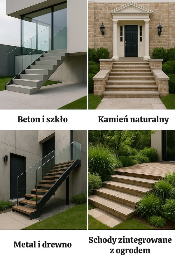schody zewnętrzne w czterech stylach architektonicznych cztery rodzaje schodów zewnętrznych