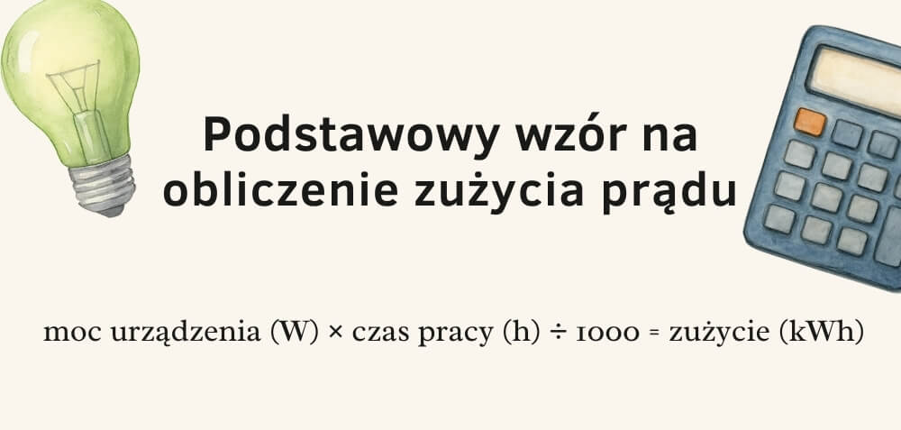 kalkulator zużycia prądu - wzór
