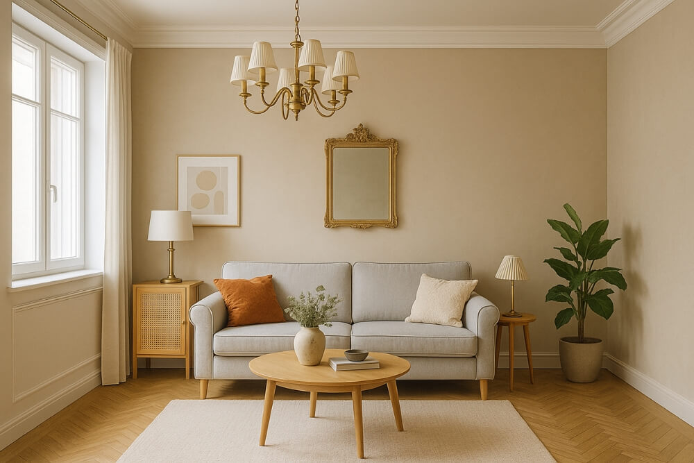 piękny salon w niewielkich rozmiarach