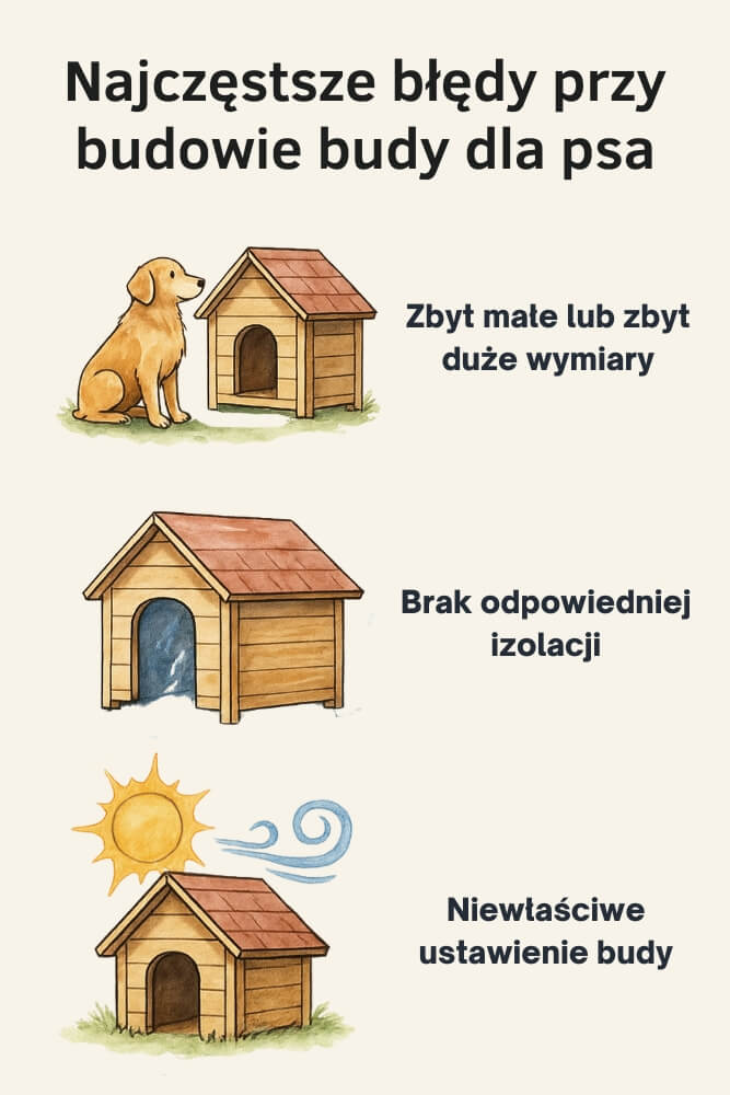 infografika - błędy przy budowie budy dla psa
