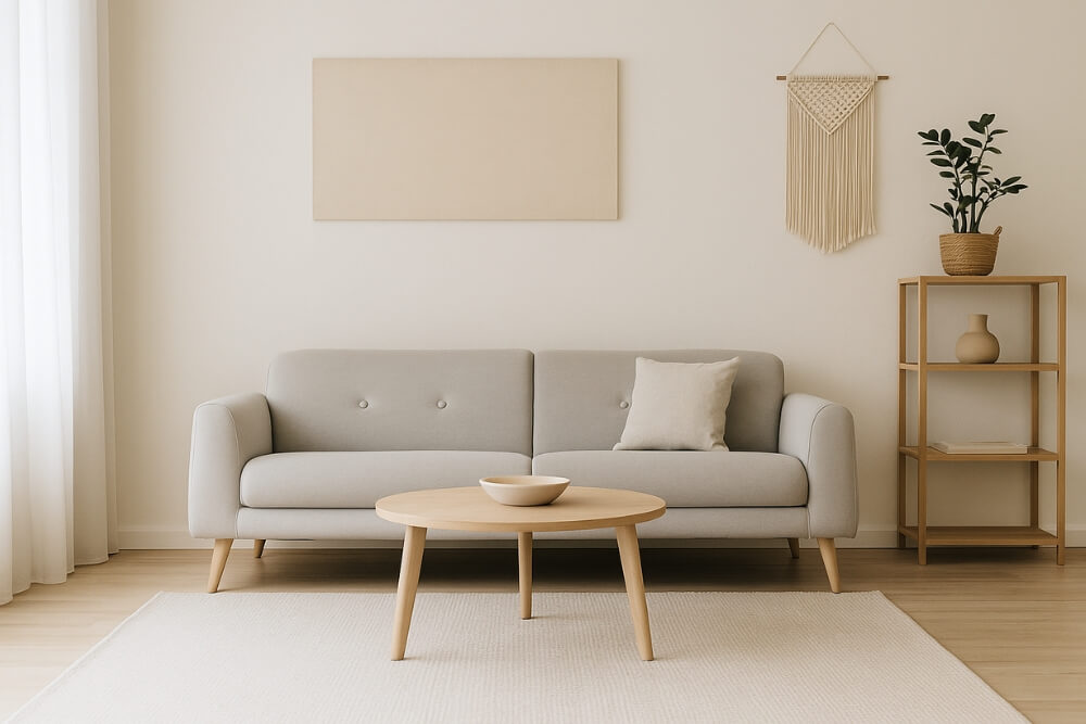 piękny salon minimalistyczny