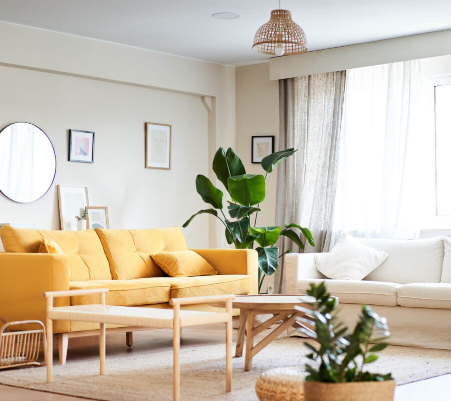 Ściany w salonie – 16 modnych pomysłów na wykończenie