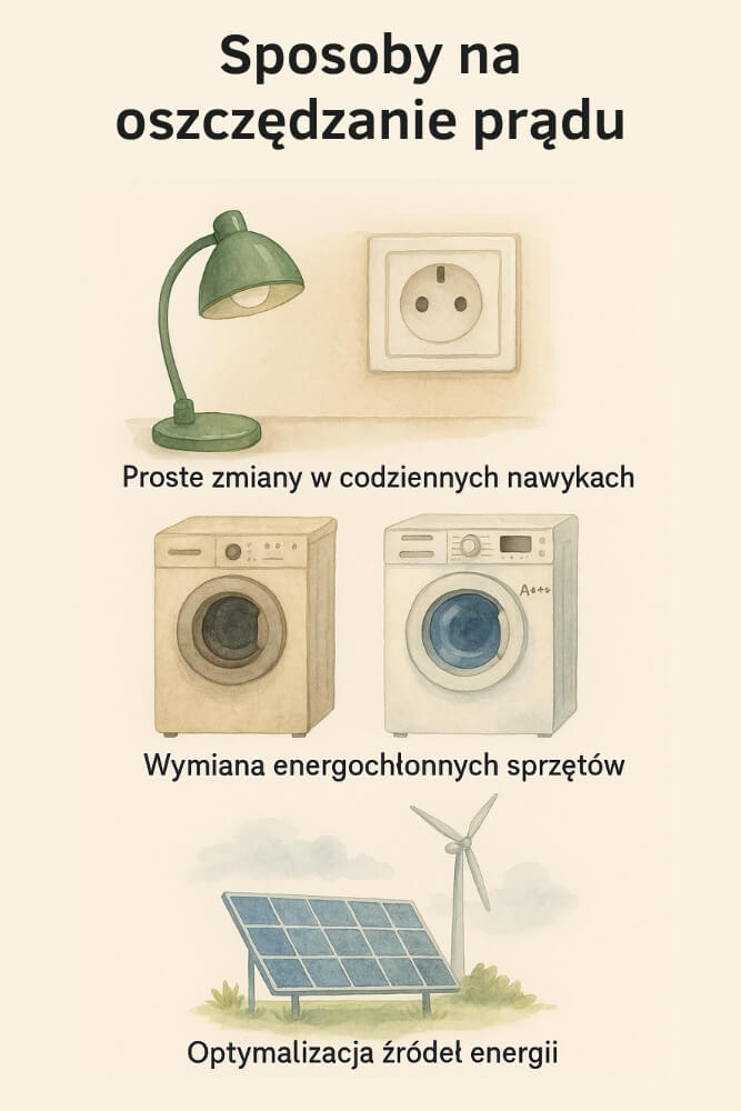 infografika - sposoby na oszczędzanie prądu