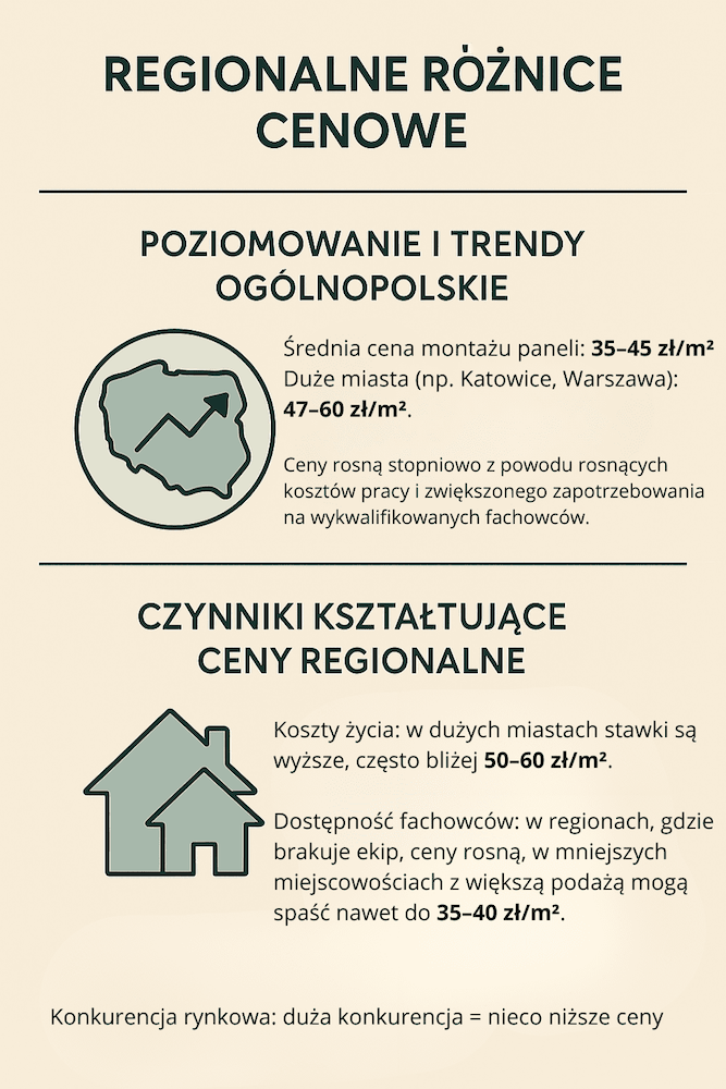 układanie paneli - ceny w różnych miastach układanie paneli - cena w regionach