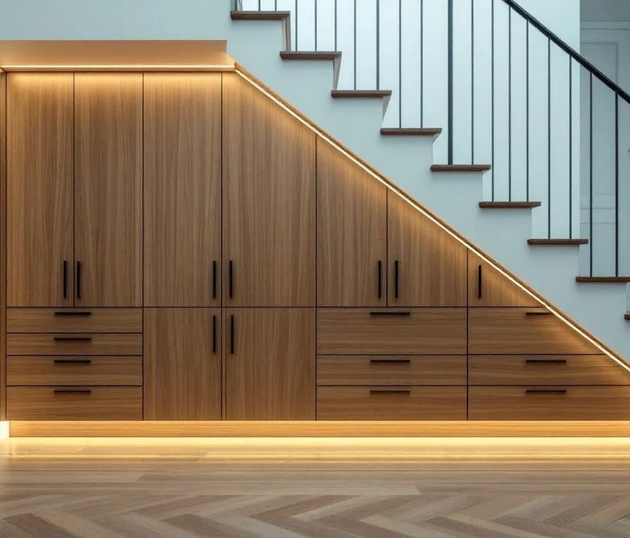 Zabudowy pod schodami – lista 20 sposobów na wykorzystanie przestrzeni