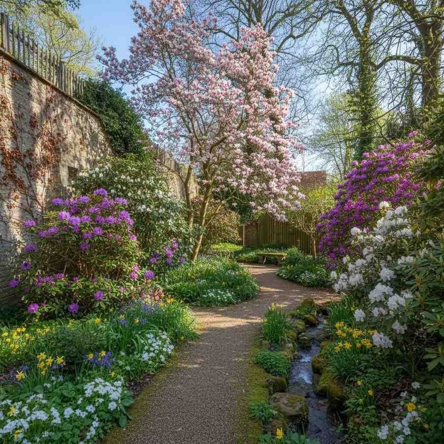 co posadzić obok rododendrona - magnolie i kwiaty co posadzić obok rododendrona - drzewa i kwiaty