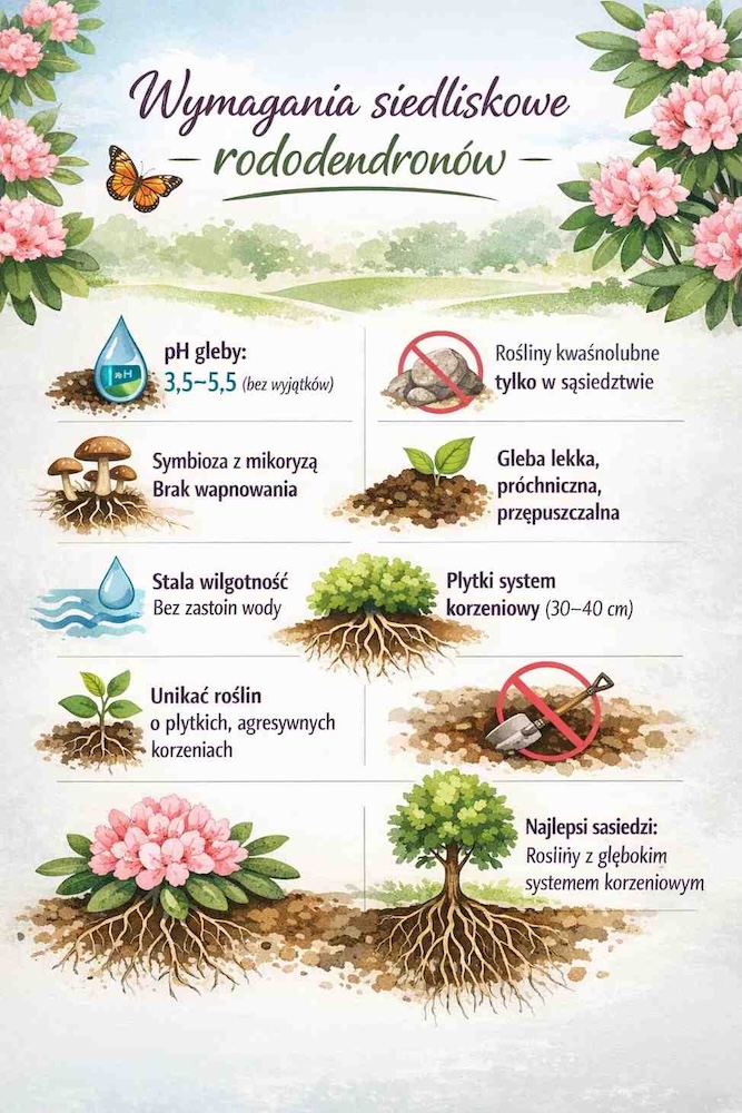 co posadzić obok rododendrona - warunki co posadzić obok rododendrona - środowisko