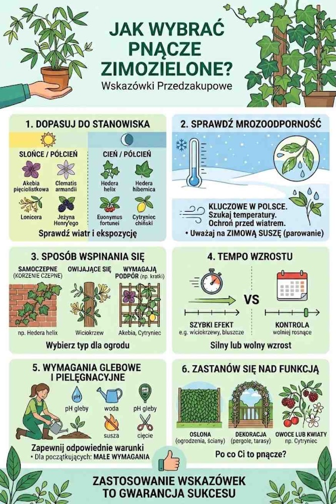 jakie pnącze zimozielone - wybór 