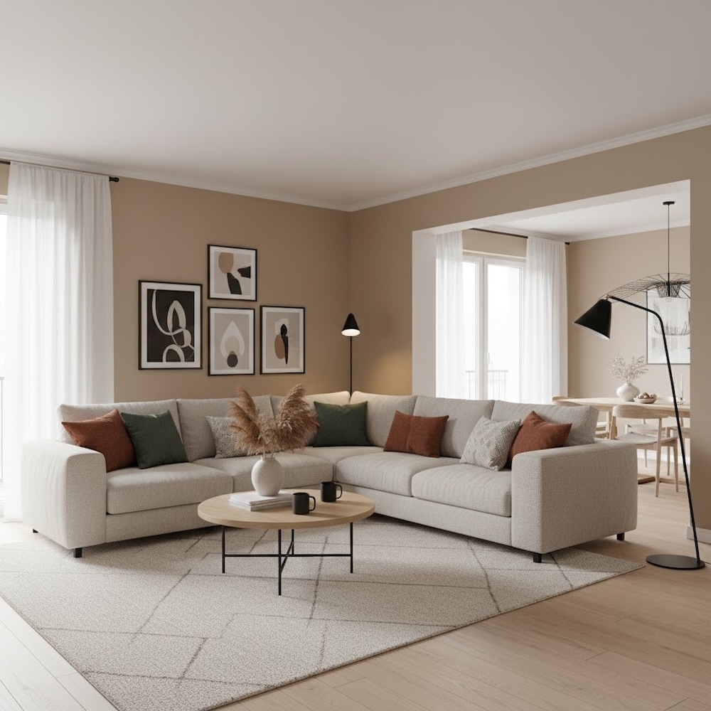 jakim kolorem pomalować salon - neutralny beż jakim kolorem pomalować salon - ciepły beż