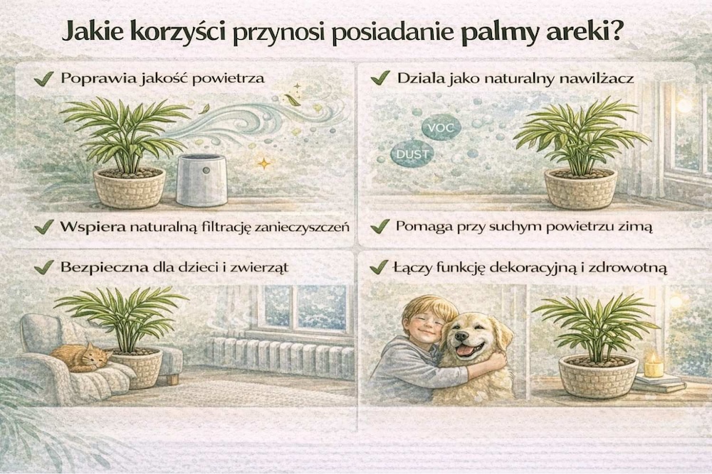korzystny wpływ palmy areki 