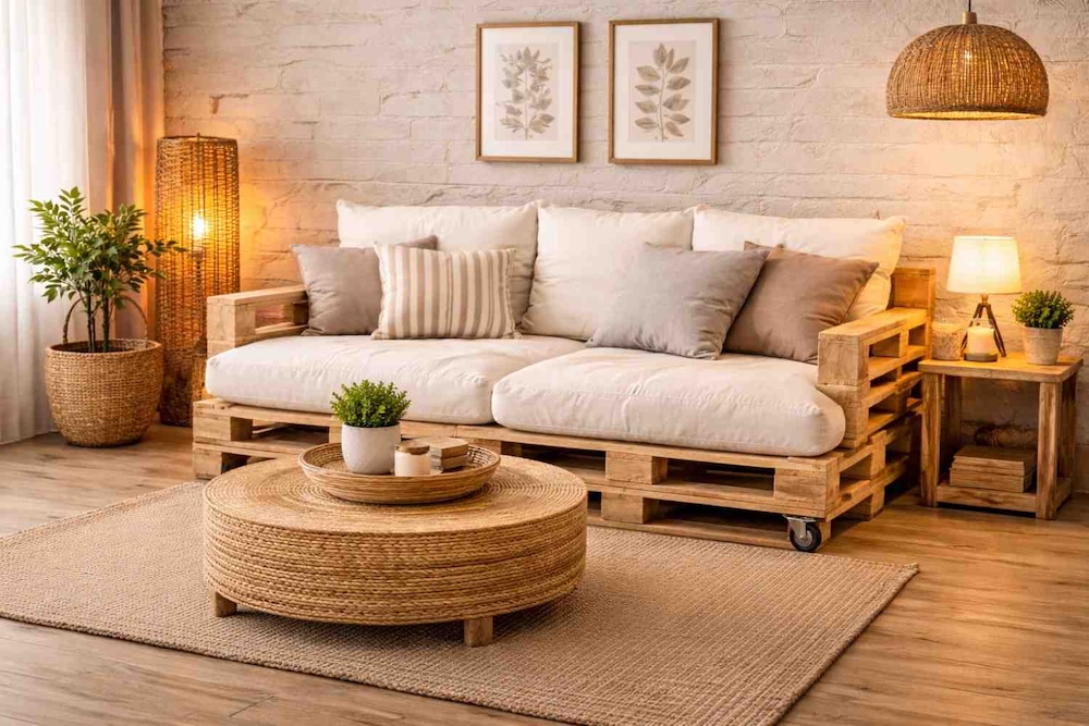 co można zrobić z palet - kanapa 