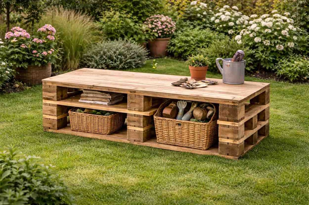 ławka do ogrodu z palet 