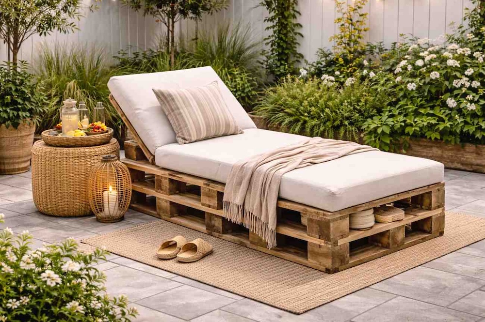 leżak ogrodowy z palet 