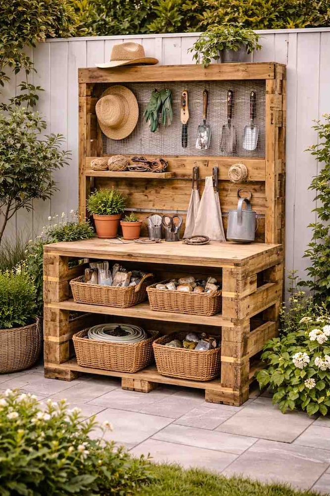 organizer na narzędzia z palet 