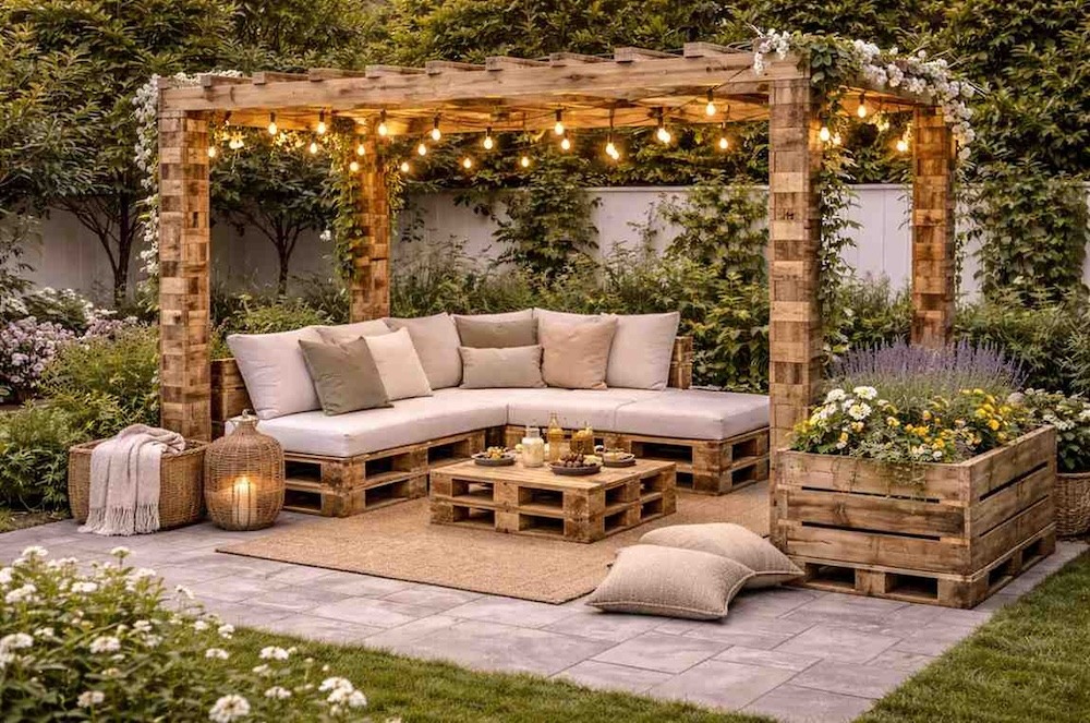pergola ogrodowa z palet 