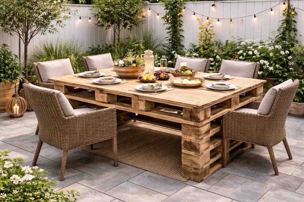 stół do ogrodu z palet 