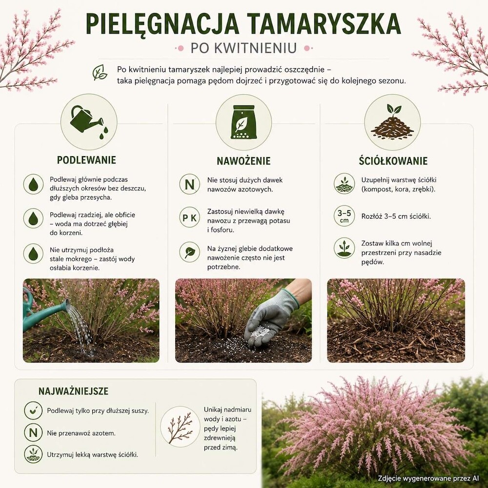 tamaryszek po przekwitnięciu - co robić tamaryszek po przekwitnięciu - jak pielęgnować