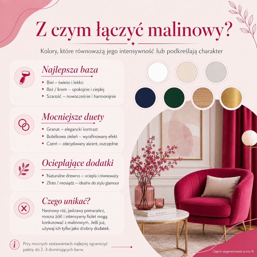 kolor malinowy z innymi kolorami 