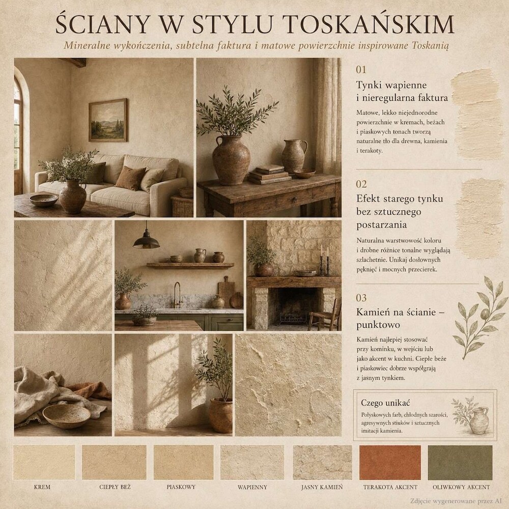 charakterystyka ścian dla stylu toskańskiego ściany w aranżacjach toskańskich