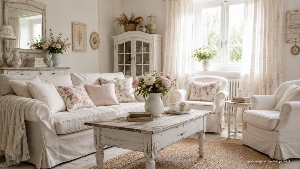 wnętrze w stylu shabby chic 